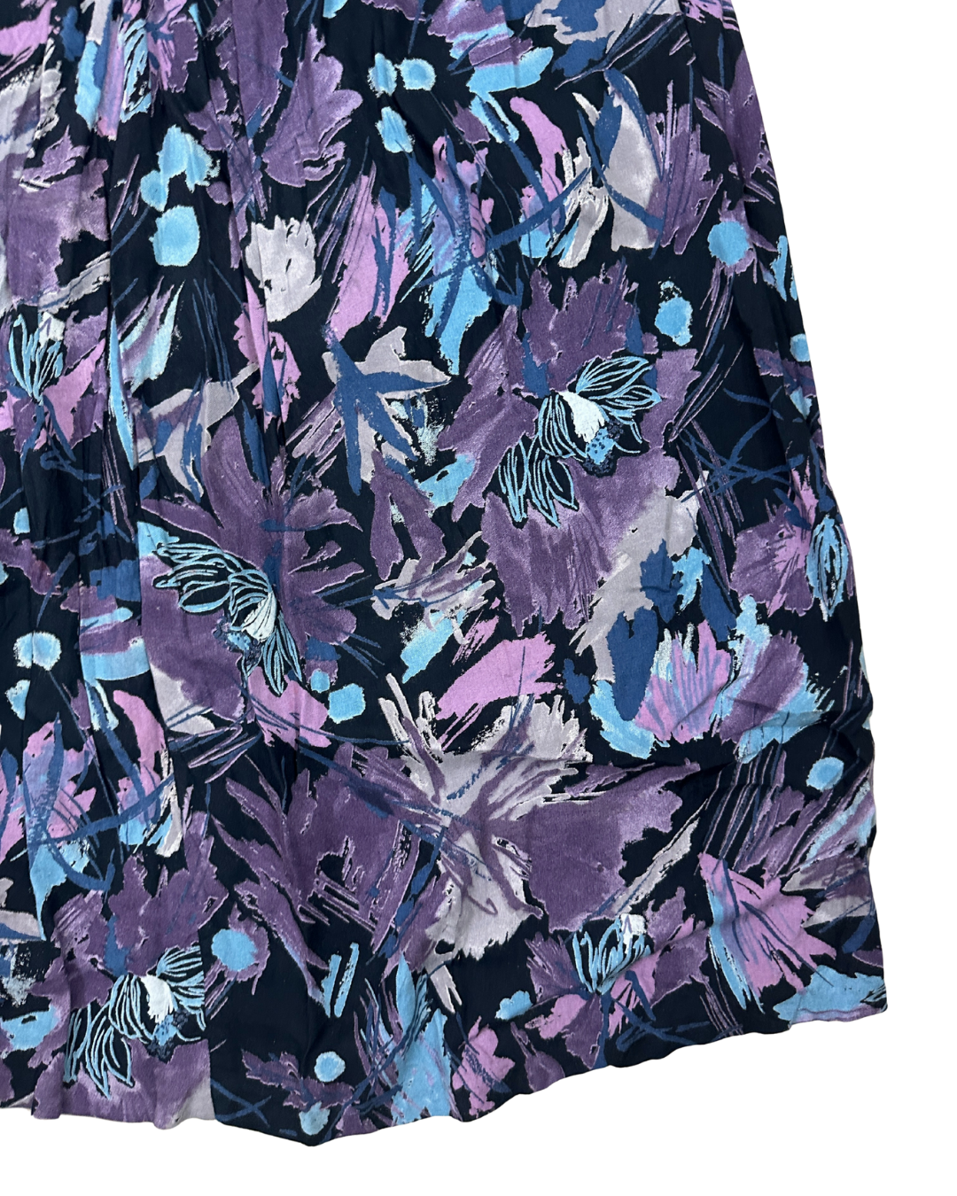 Vintage Purple Floral Skirt w/ Pockets - Medium