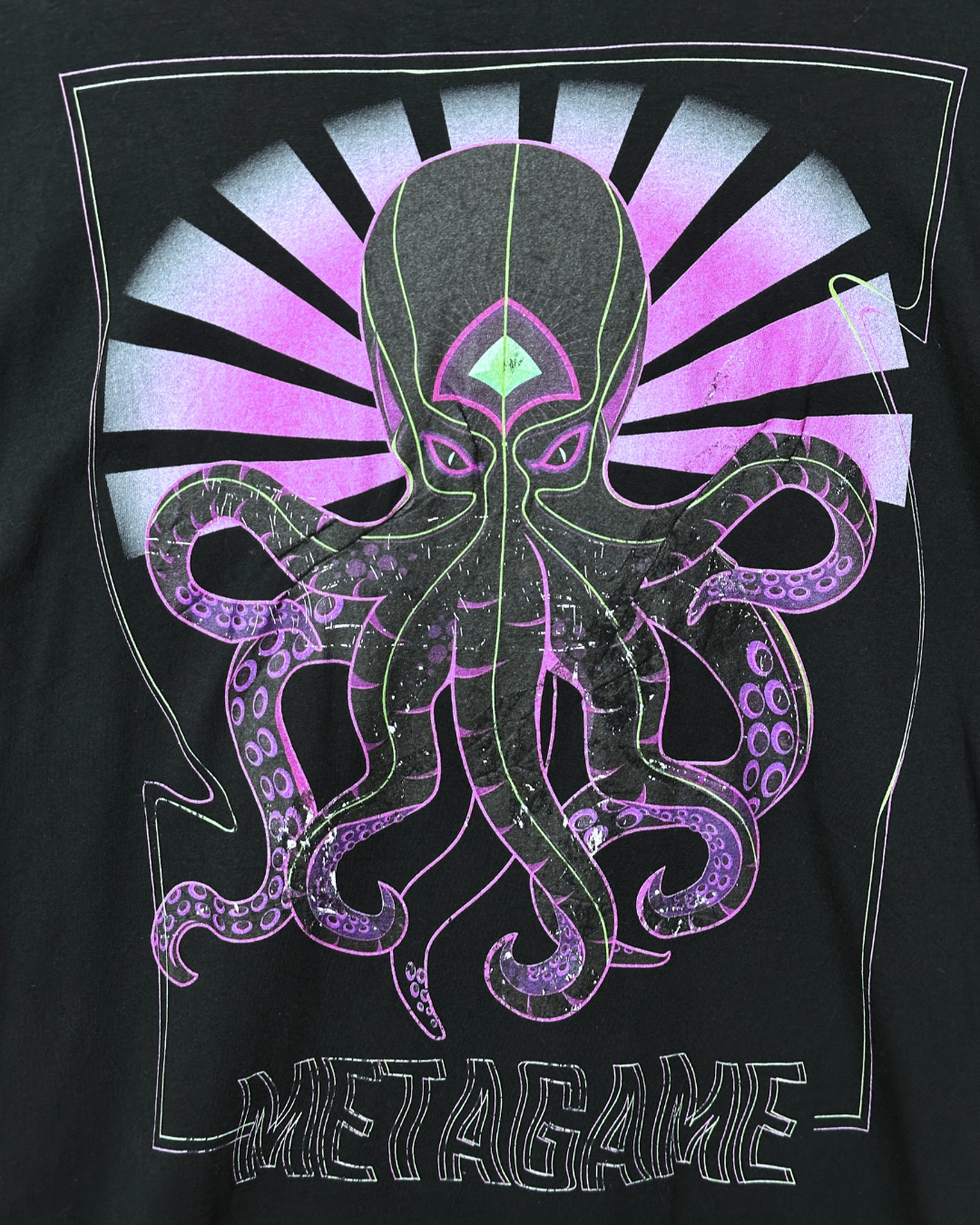 Metagame Octopus Graphic T-Shirt – Cyberpunk Gamer Tee XL