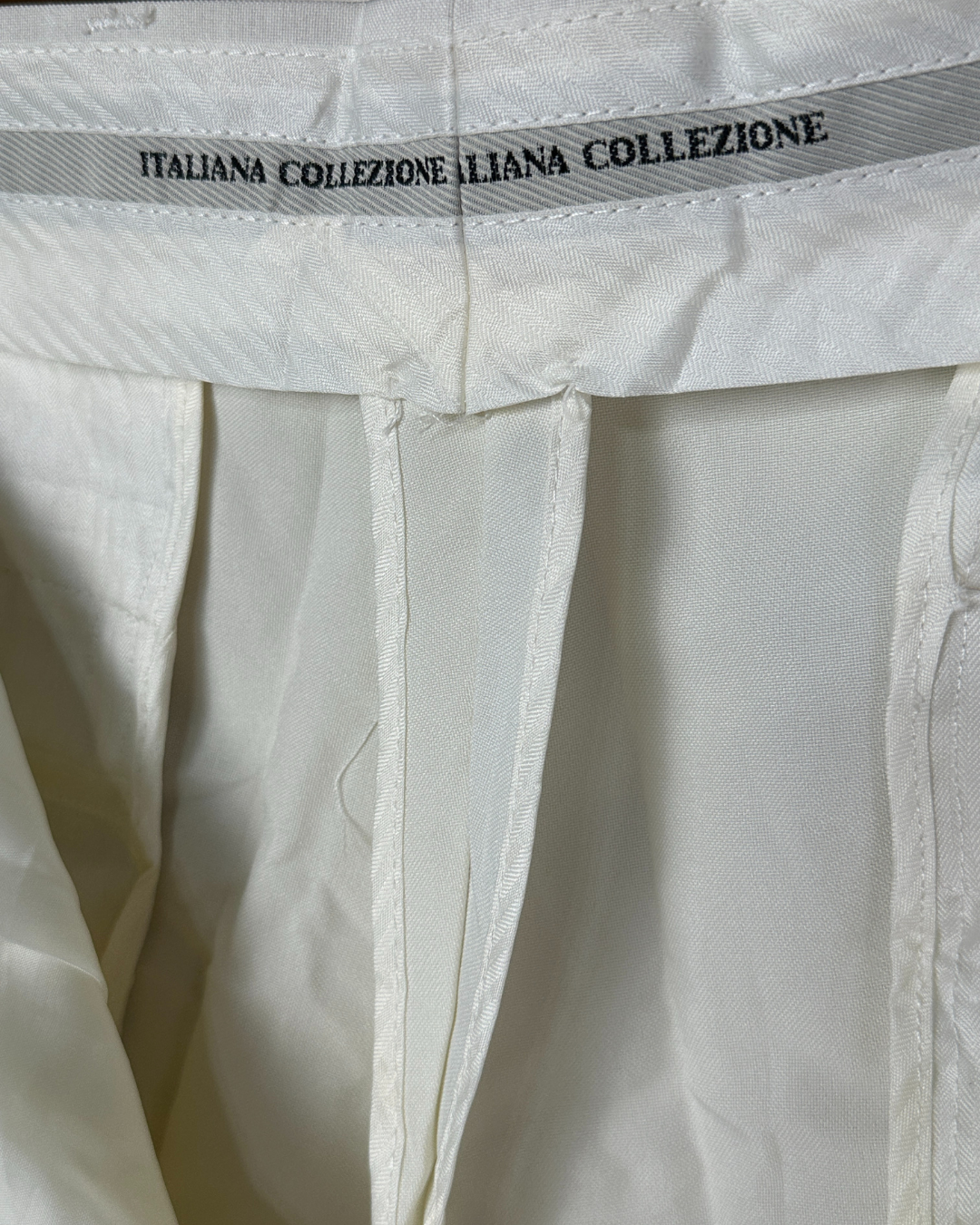 Lucci Collezione White Pleated Dress Pants - Men's 40W
