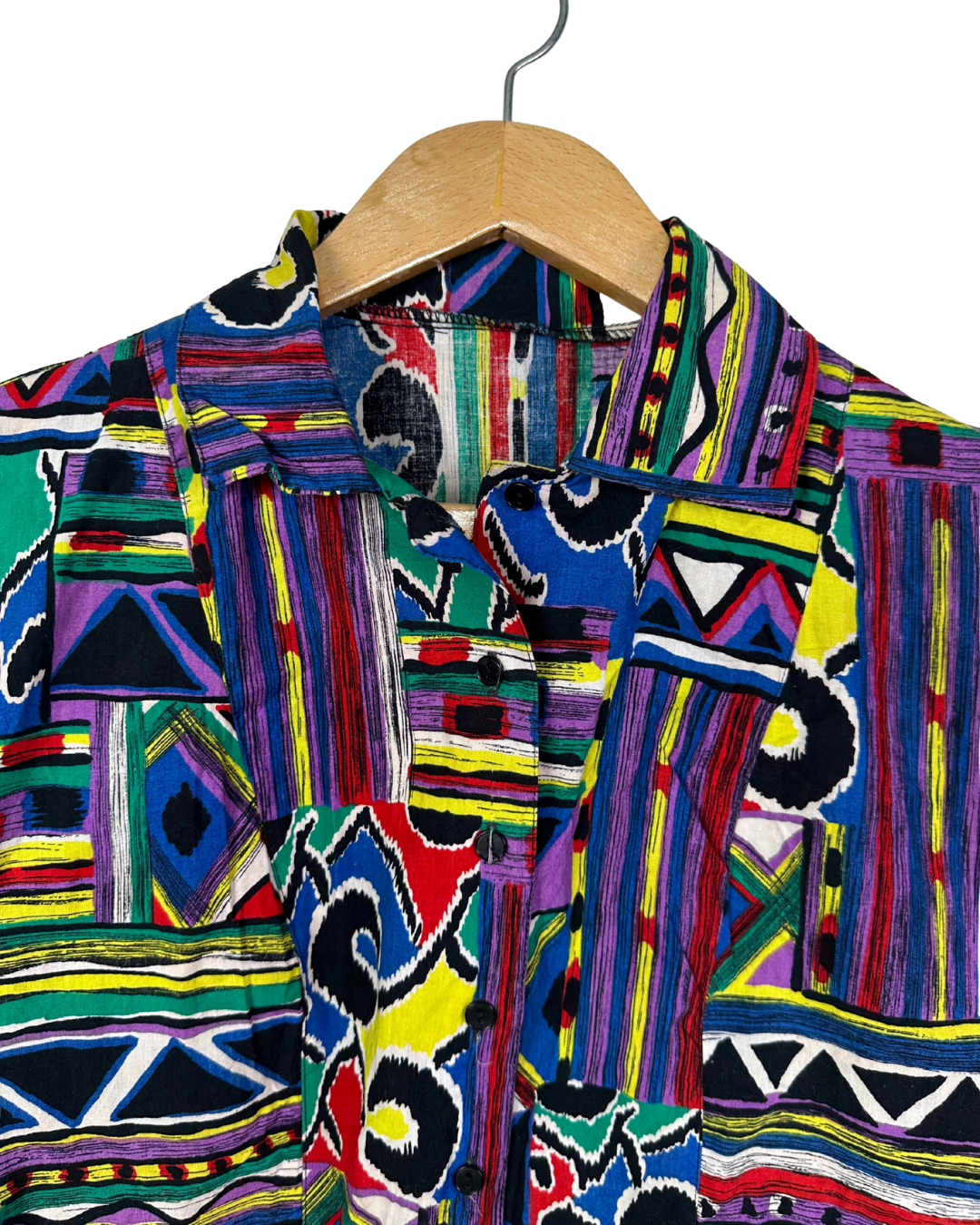 Vintage Geo Print Cropped Women's Shirt