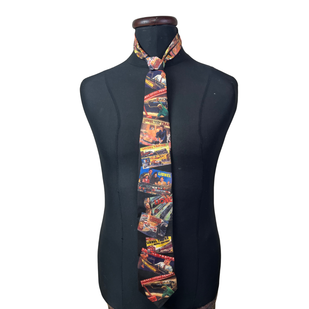 RARE Vintage 1995 Ralph Marlin Retro Ads Collage Necktie 9 cm