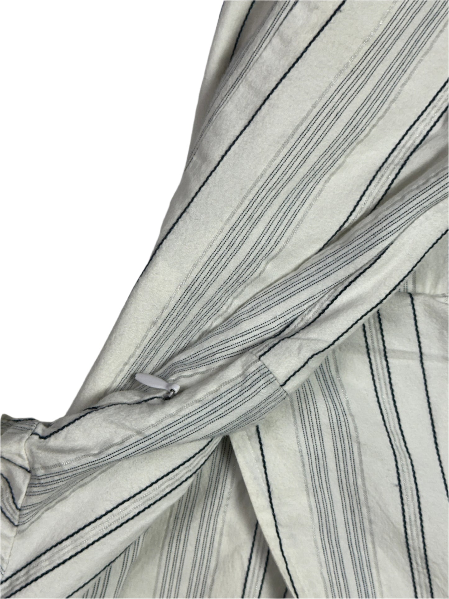 Y2K Striped Wrap-Style Fitted Waist V-Neck Blouse