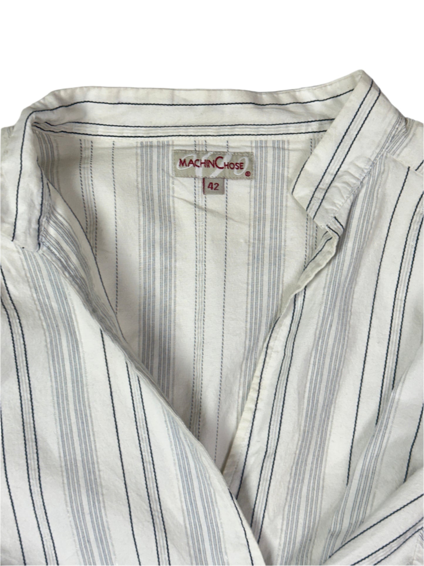 Y2K Striped Wrap-Style Fitted Waist V-Neck Blouse