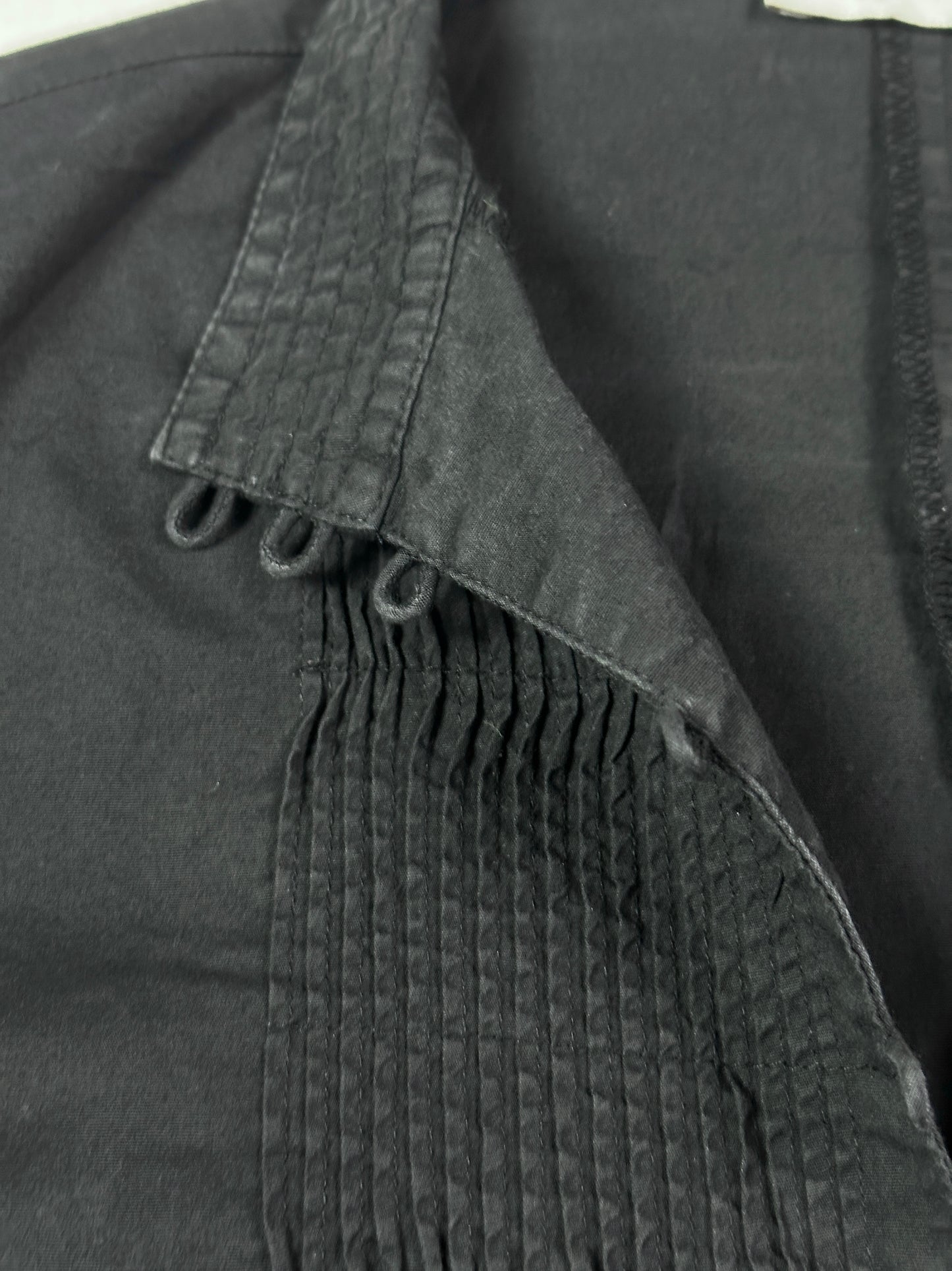 Y2K Pleated Front Fitted Shirt - Large
