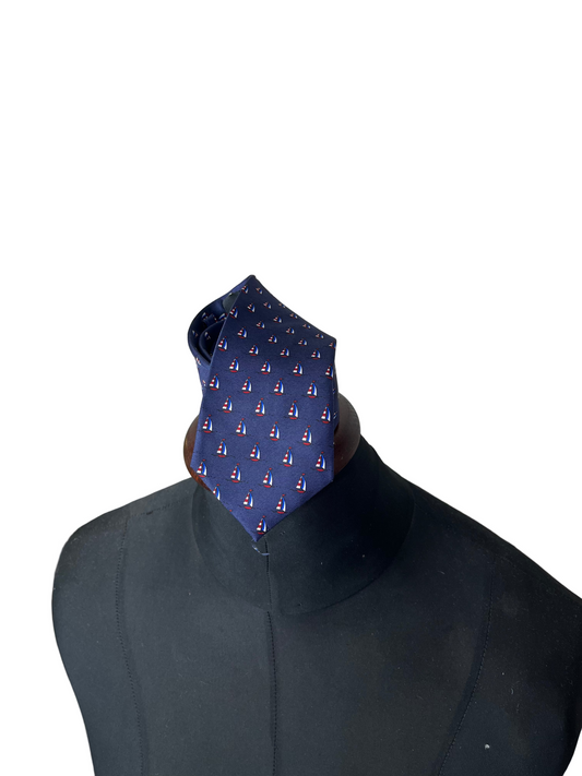 Brand New C&A Boats Necktie 7.5 cm - 100% Silk