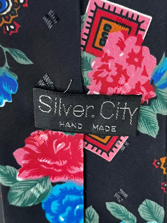 Silver City Floral Necktie 9 cm