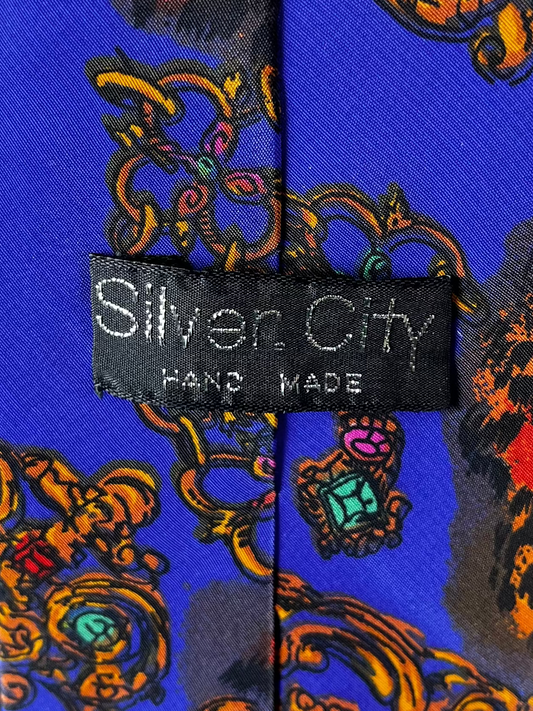 Silver City Leopard Necktie 9 cm