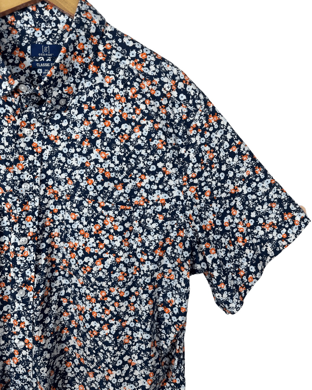 George Classic Fit Floral Shirt 2XL - Funkify