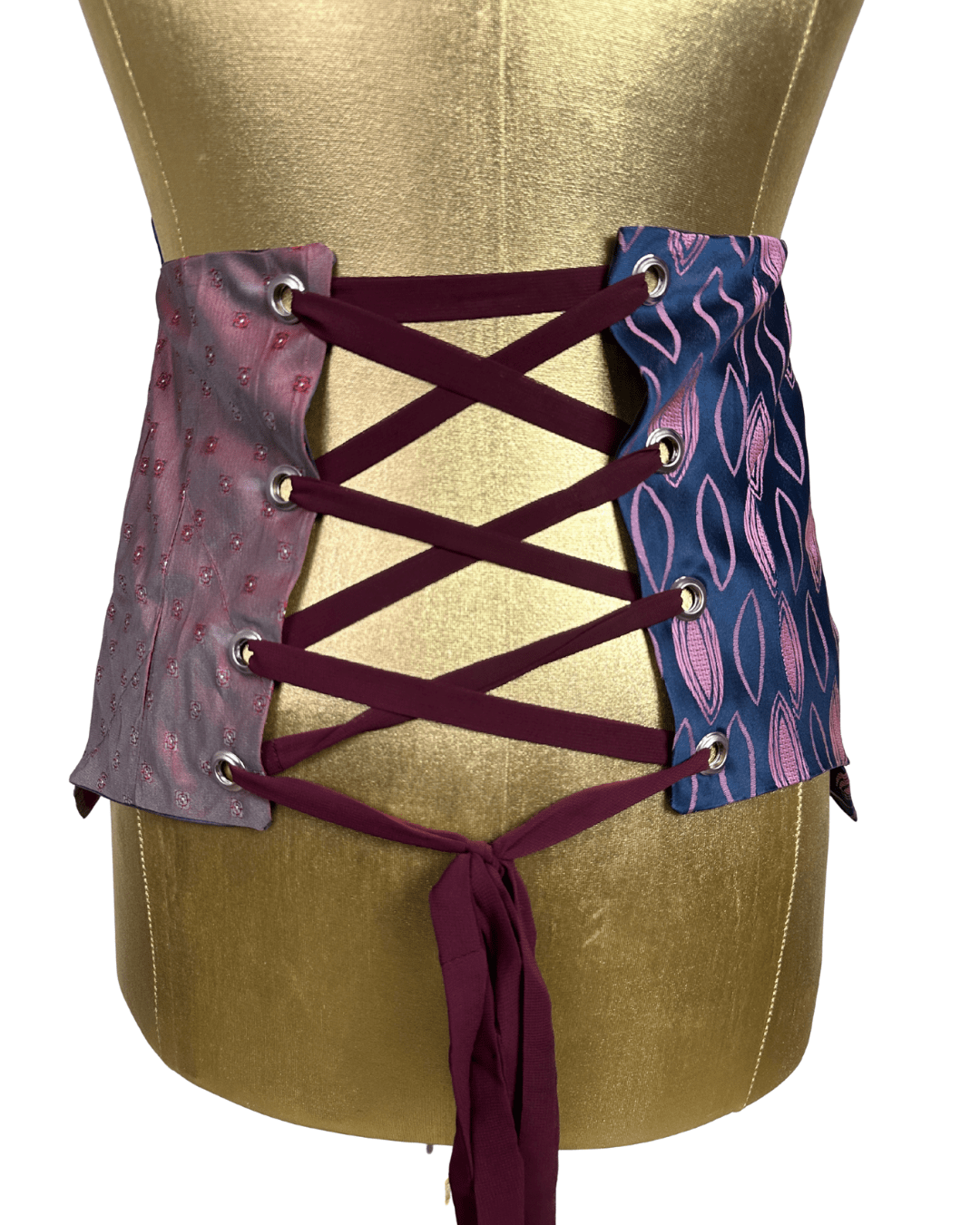 Handmade Upcycled Necktie Halter Vest Top w/ Corset Back & Choker - Medium to XL - Funkify