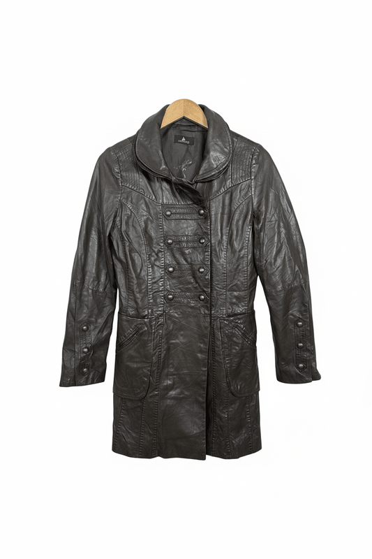 One Step Brown Sheep Leather Women's Coat - Funkify