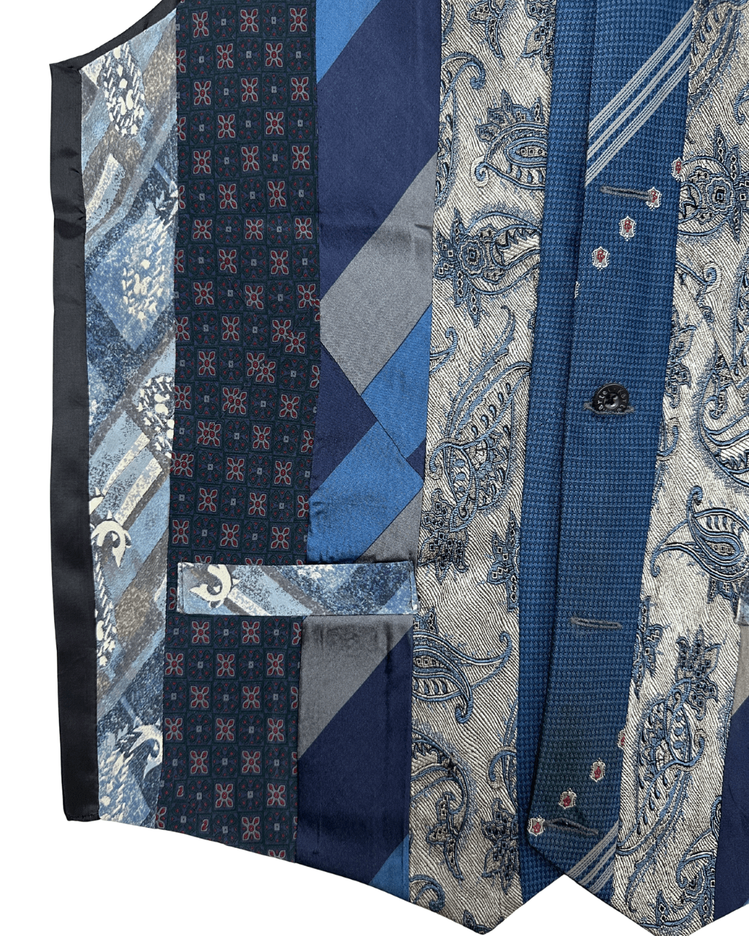 Retied Unisex Upcycled Necktie Vest - Small - Funkify