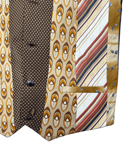 Retied Unisex Upcycled Neckties Vest - Small - Funkify