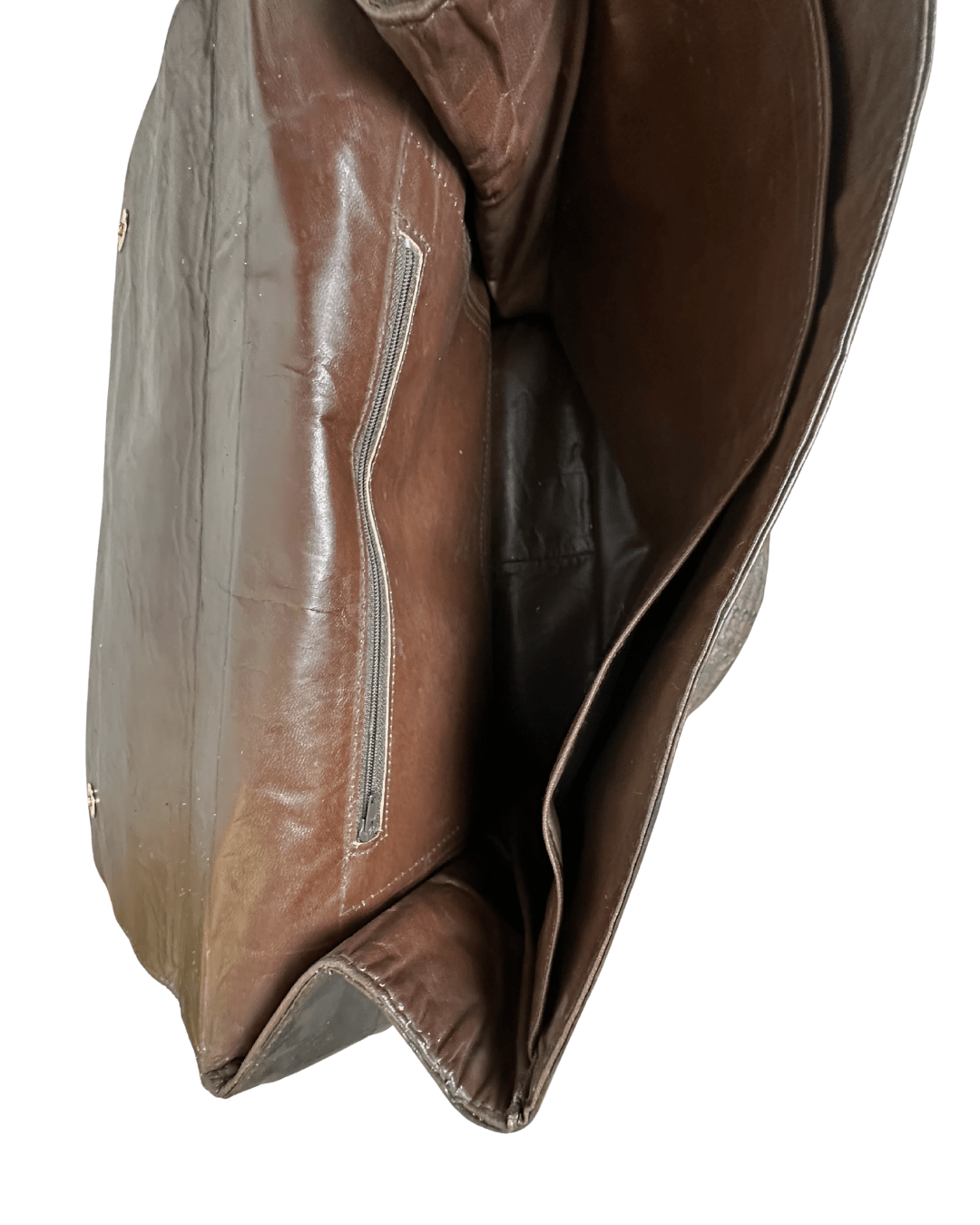 Vintage Croc - Embossed Genuine Leather Top Handle w/ Long Strap Tote - Funkify