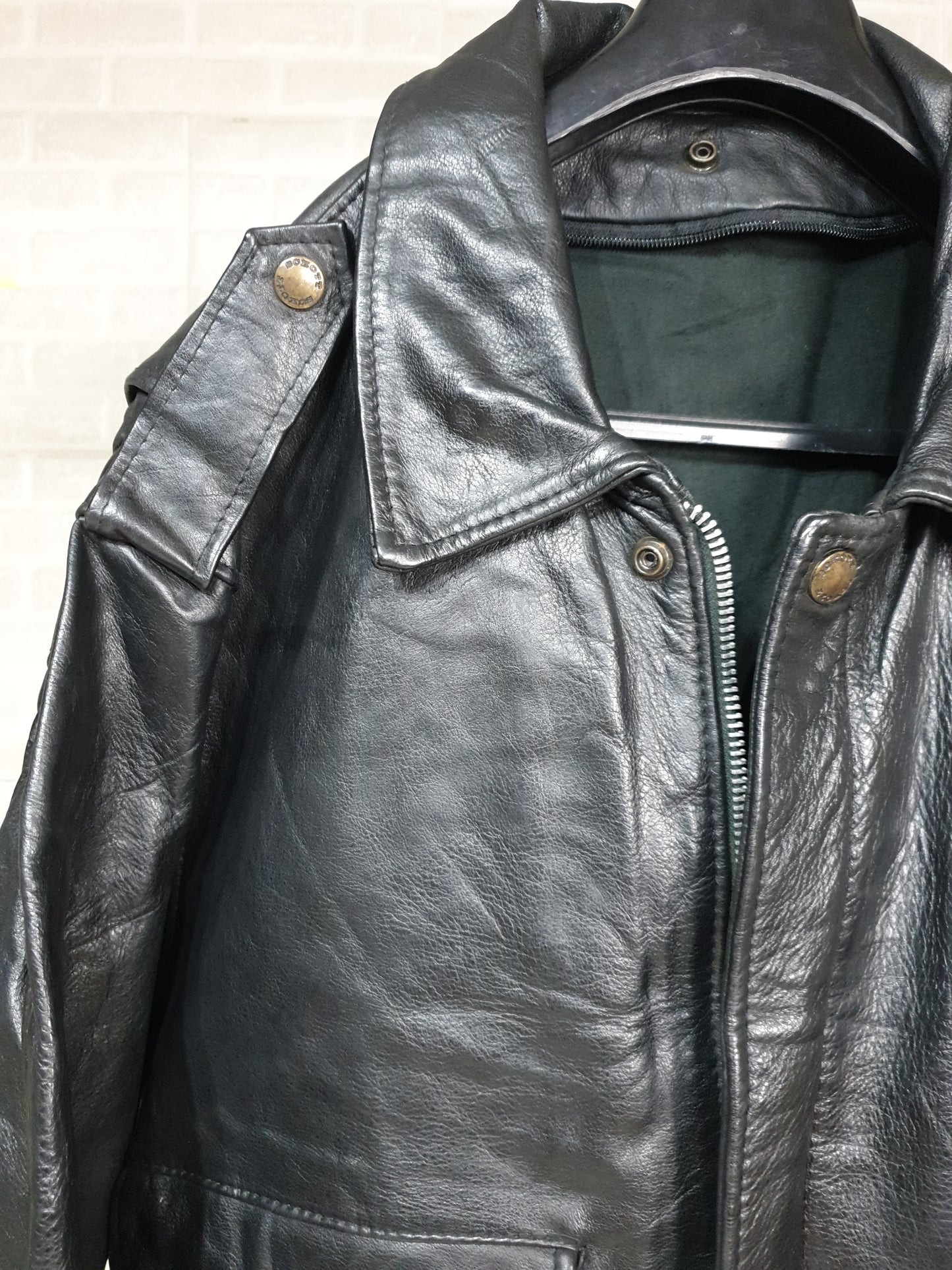 Vintage Genuine Leather Bomber Jacket