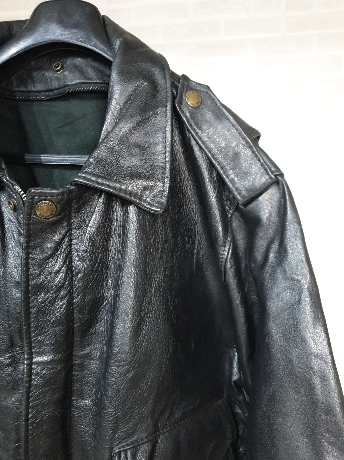 Vintage Genuine Leather Bomber Jacket