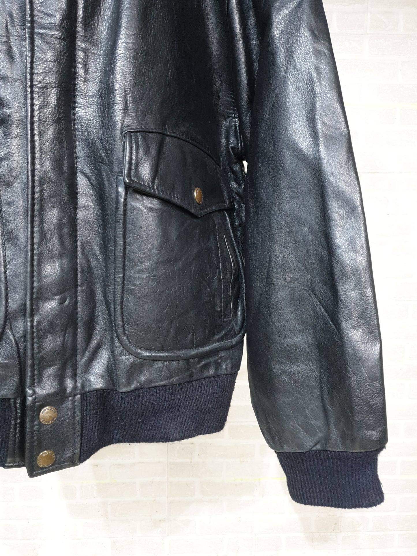 Vintage Genuine Leather Bomber Jacket