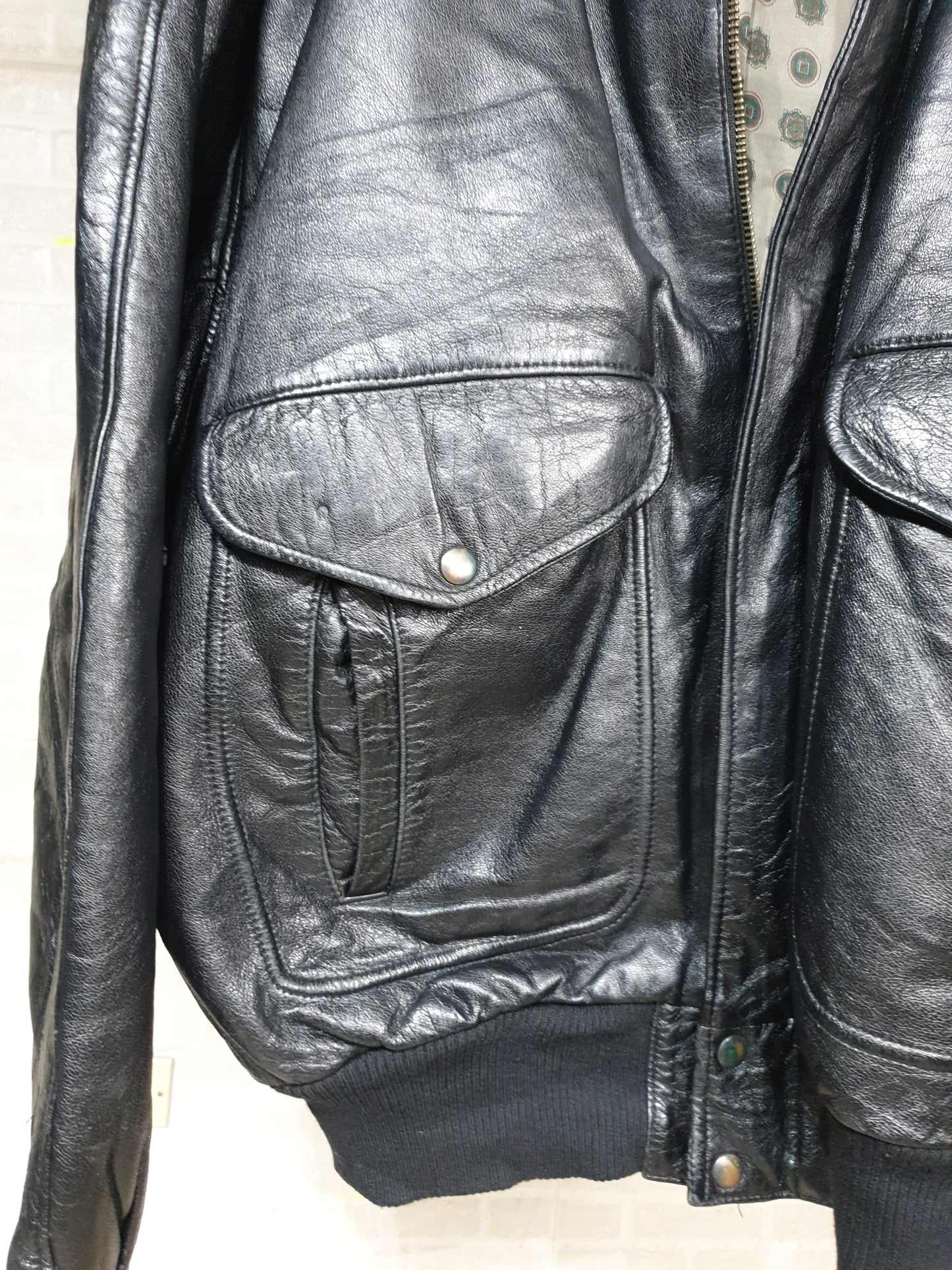 Vintage Genuine Leather Bomber Jacket