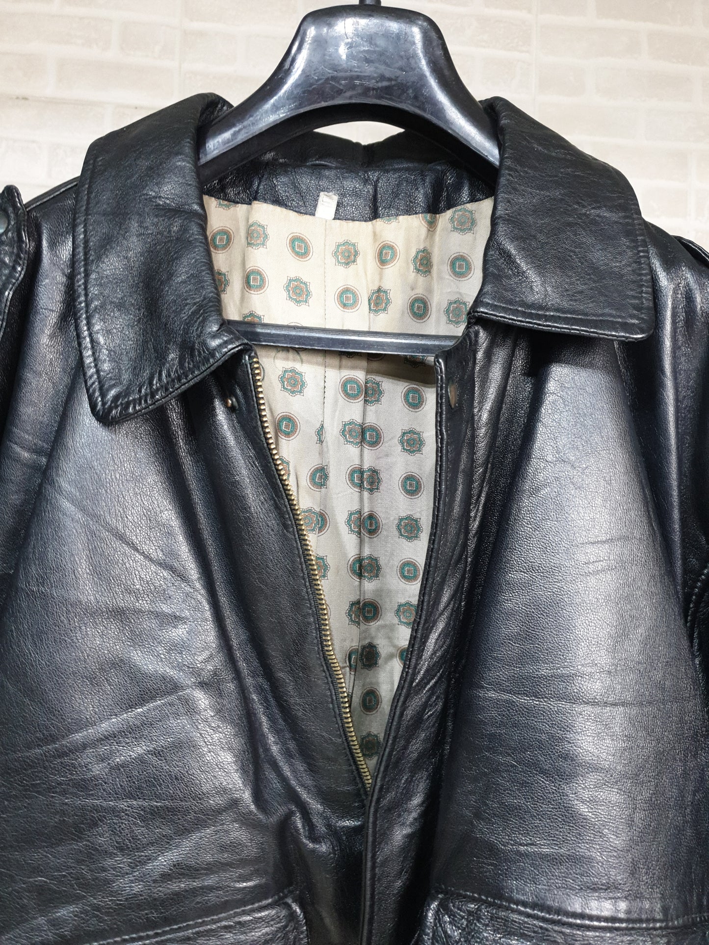 Vintage Genuine Leather Bomber Jacket