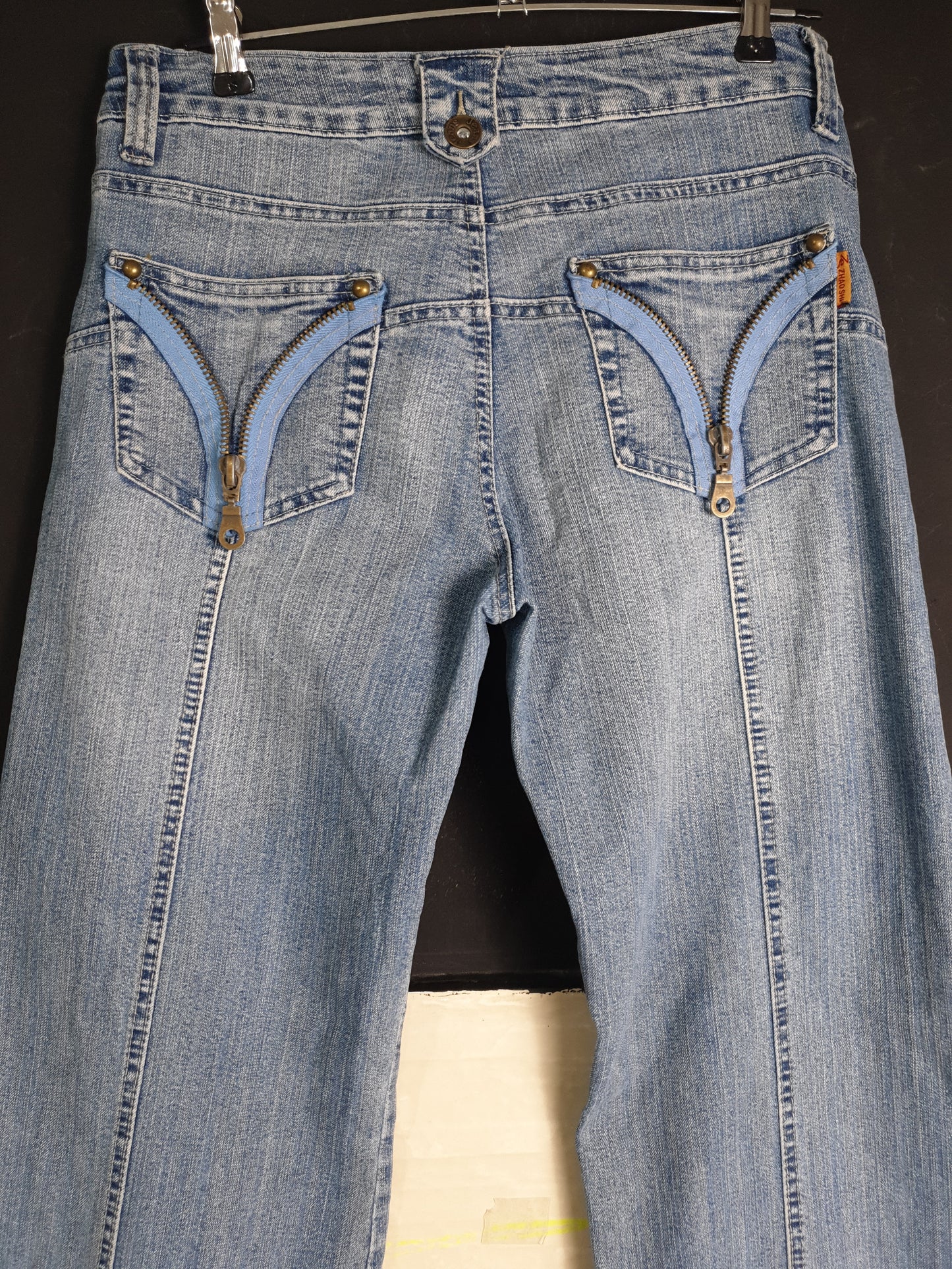 Denim Pants with Zipper Detailing