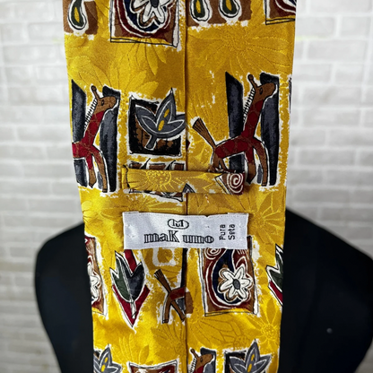 Mak Uno Pure Silk Giraffe Necktie 10 cm