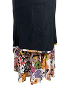 Y2K Cache Cache Black Layered Dress with Floral Ruffle Hem