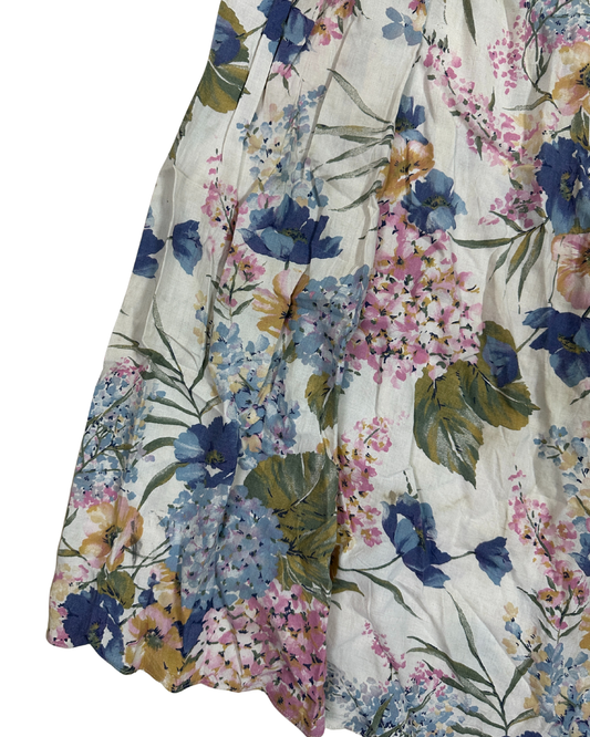 St Michael Linen-blend  Pleated Skirt