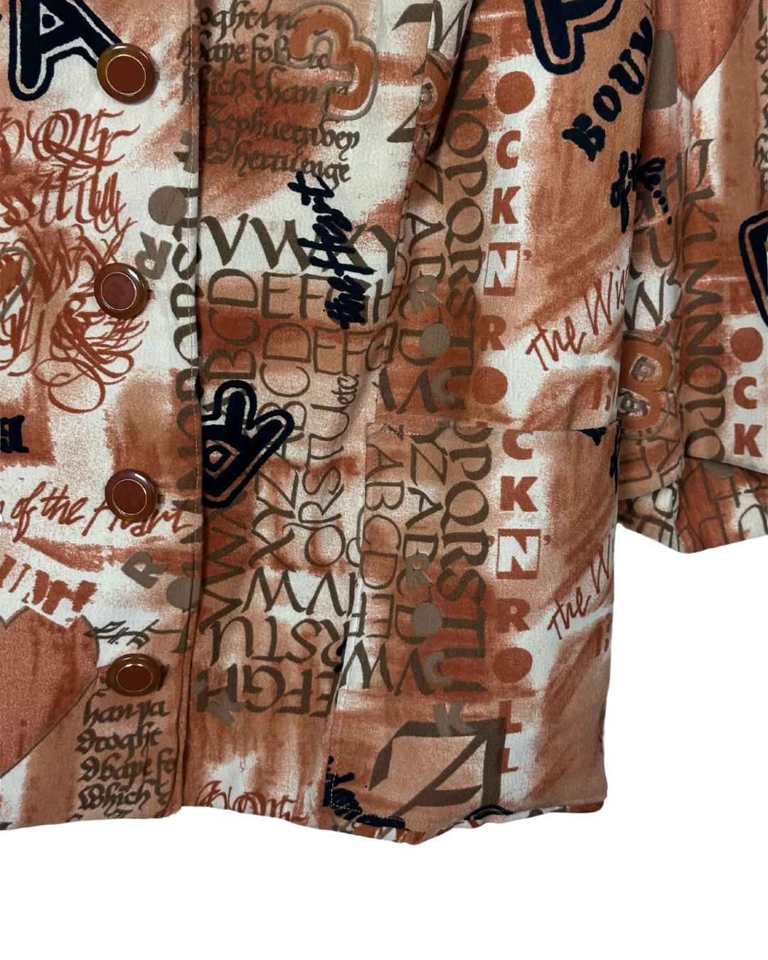 Abstract Graffiti Print Women's Blazer Style Blouse XL