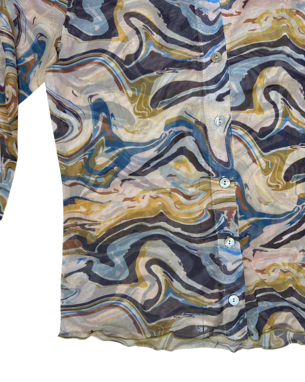 Retro Pattern Sheer Women's Shirt - Medium