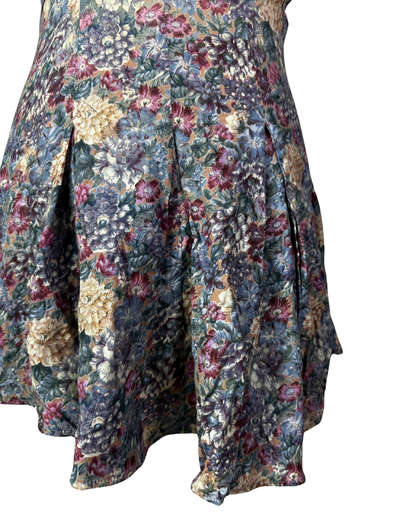 Vintage 90s Monsoon Floral Pleated Tea Dress