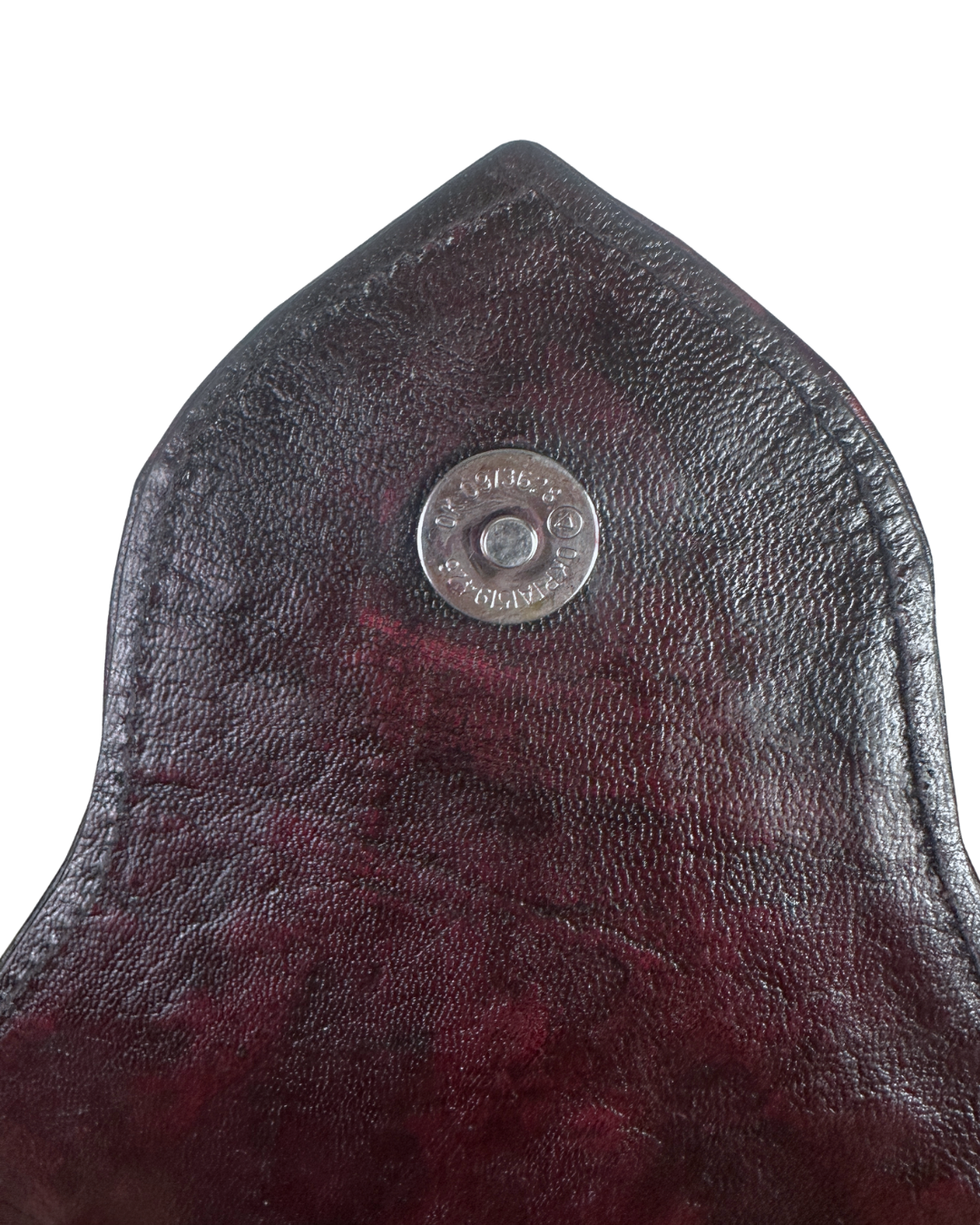 Y2K Western Oxblood Genuine Leather Shoulder Bag with Stitched Detail