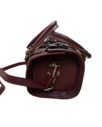 90s Multi-Buckle Cylinder Leather Crossbody Bag with Top Handle