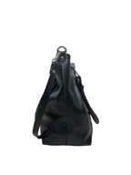 Mixed-Texture Genuine Leather  Shoulder Bag with Strap