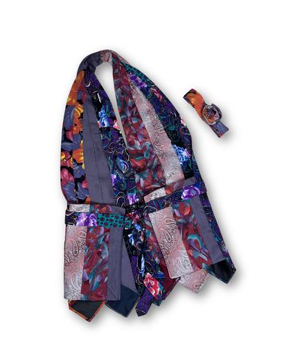 Handmade Upcycled Tie Halter Vest Top  & Choker