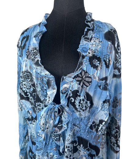 Notations Tie-Front Ruffled Blouse  – Lightweight & Flowy
