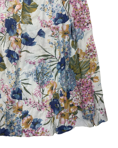 St Michael Linen-blend  Pleated Skirt