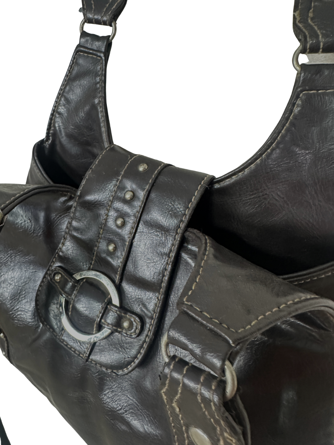 Vintage Dark Brown Genuine Leather Bag
