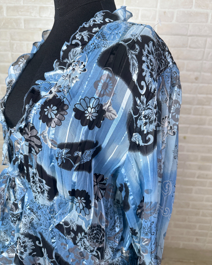 Notations Tie-Front Ruffled Blouse  – Lightweight & Flowy