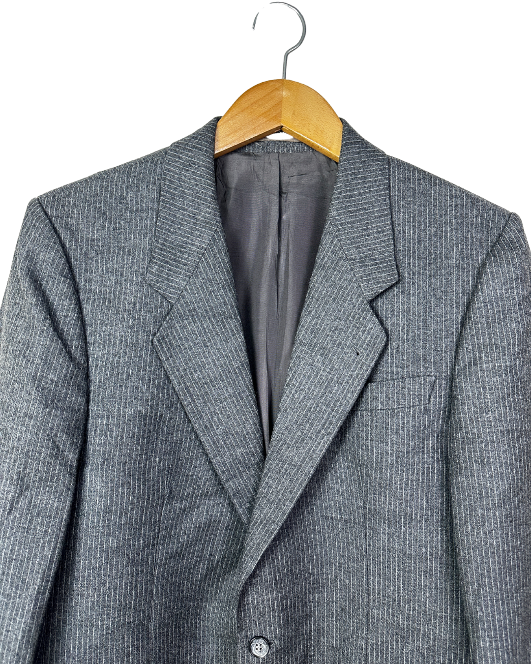 Vintage Pinstripe Pure Virgin Wool Full Suit - Size 50