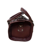 90s Multi-Buckle Cylinder Leather Crossbody Bag with Top Handle
