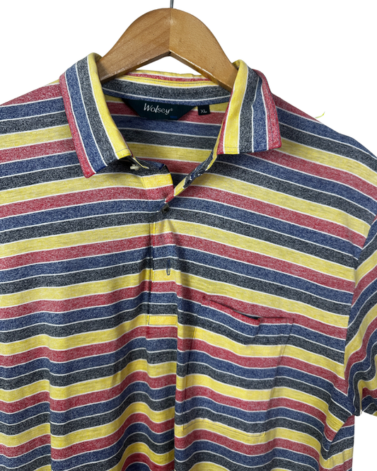 Vintage Wolsey Striped Polo Shirt XL