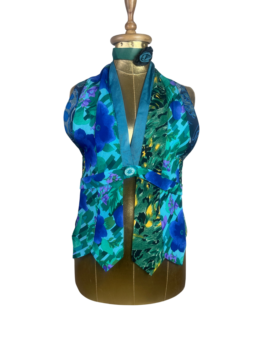 Handmade Upcycled Tie Vest Top & Choker