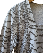 Y2K Metrofive Line Mixed Animal Print Blouse - Medium/Large