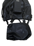 Mixed-Texture Genuine Leather  Shoulder Bag with Strap