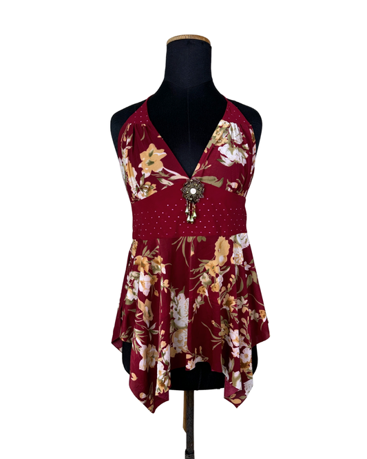 Y2K Halter Top with Assymetrical Hem Size M to L