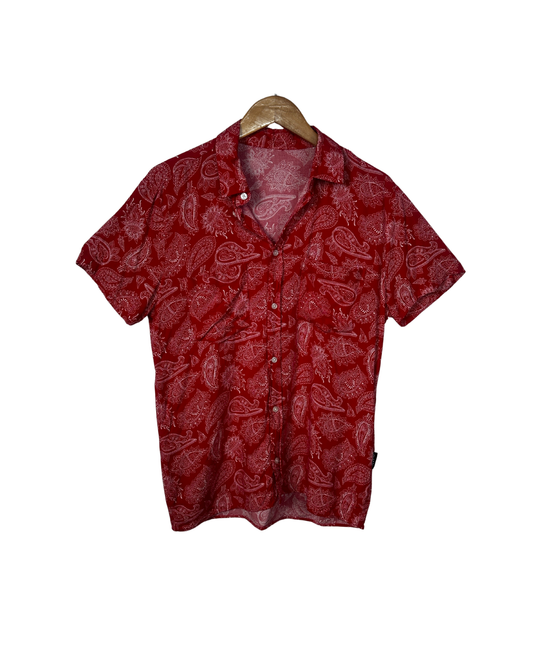 Red Paisley Print Shirt