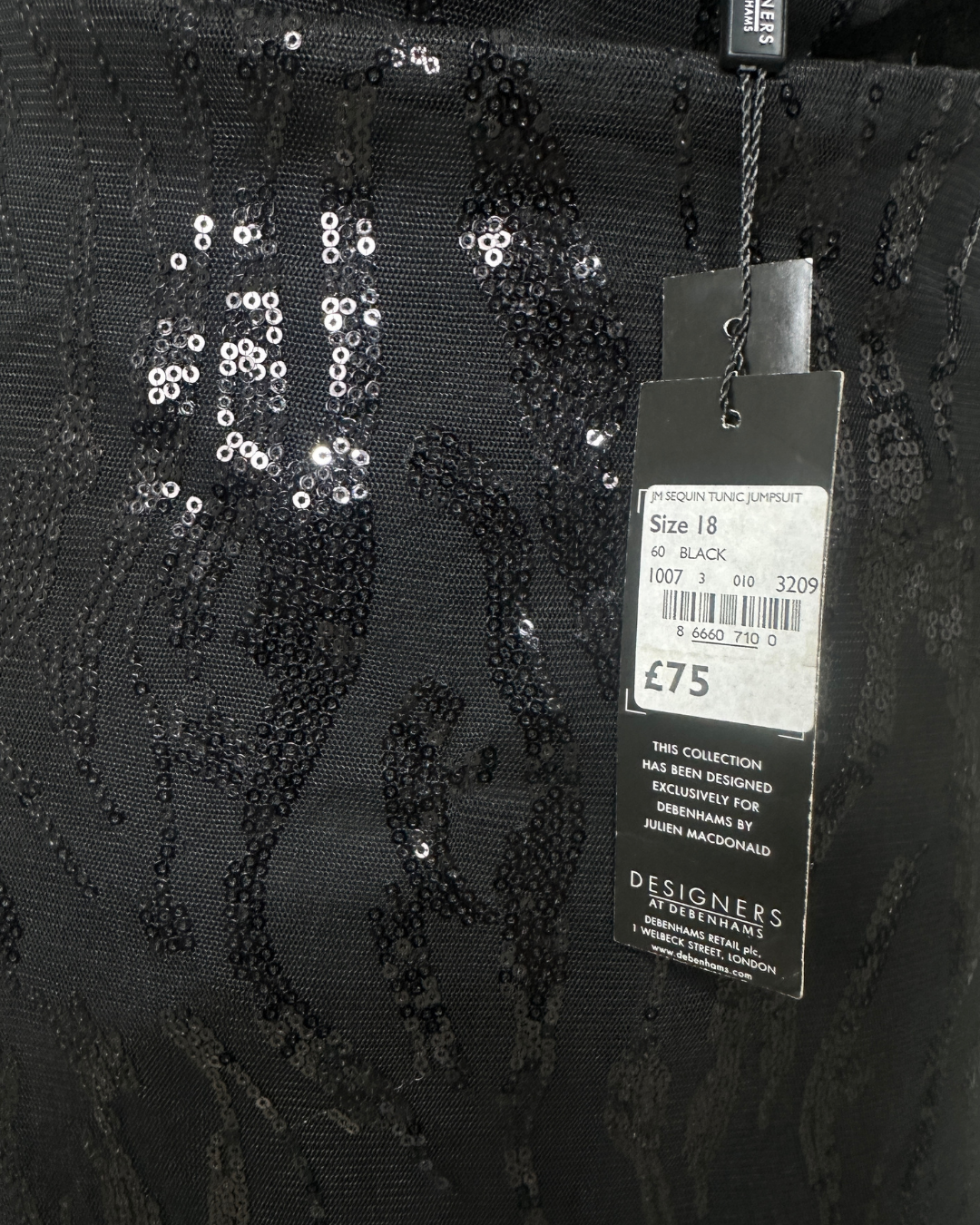 NWT By Juliene Mcdonald Sequin Backless Jumpsuit - Size 18