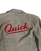 Vintage Quick Beige Corduroy Patch Blazer