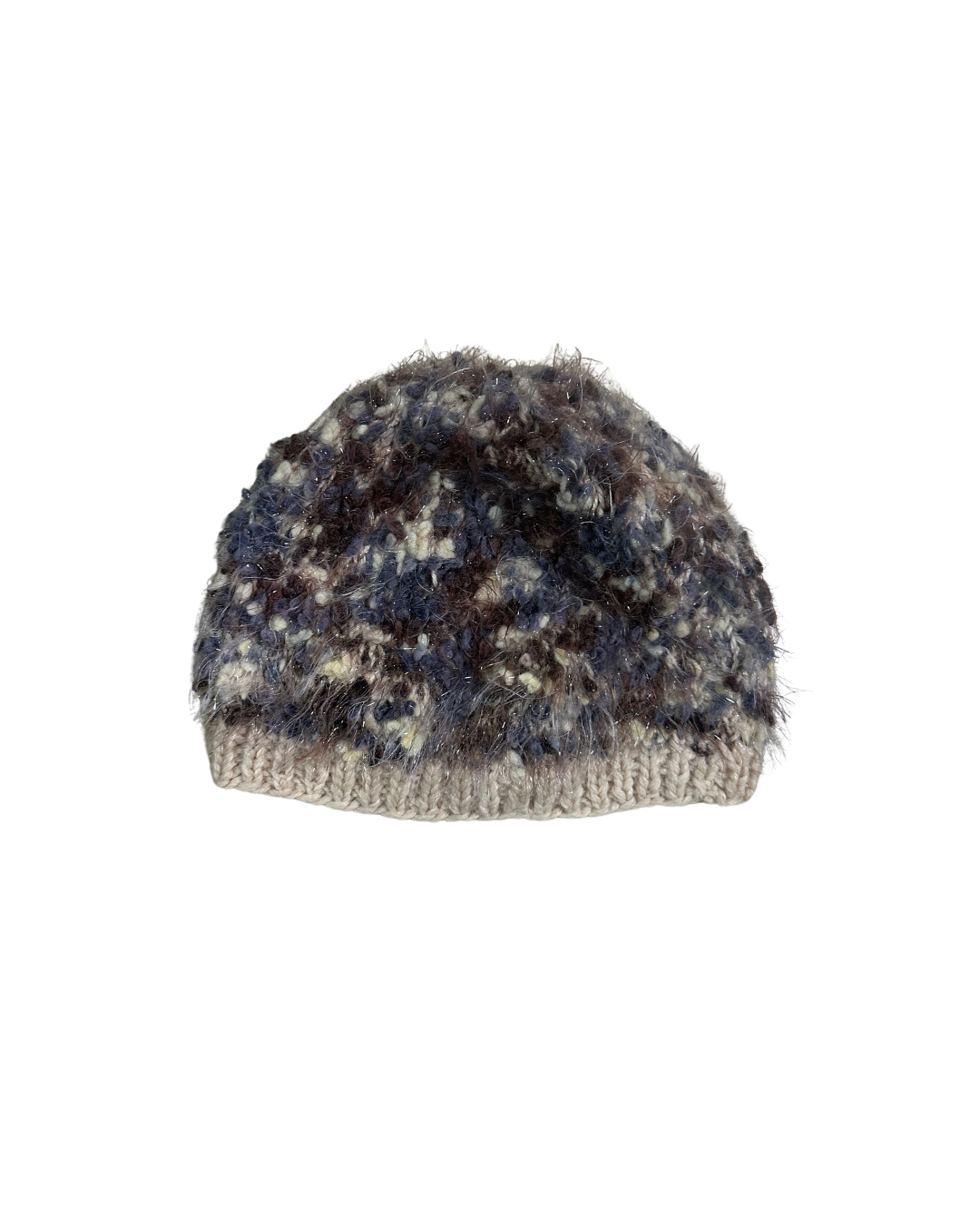 Fuzzy Multicolor Knit Beanie