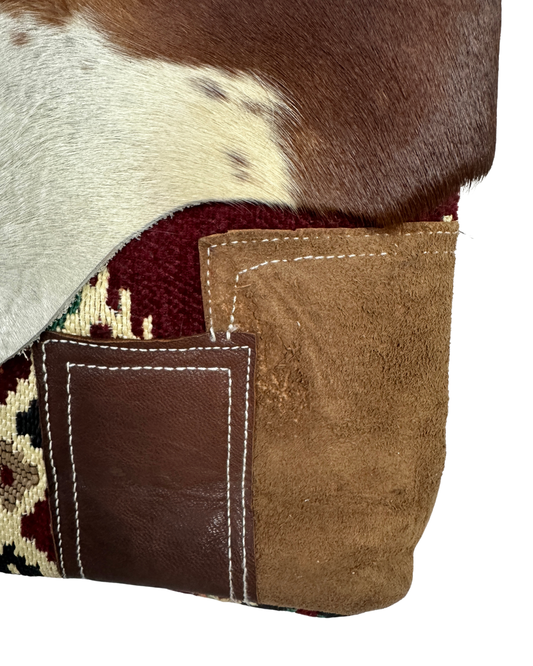 Vintage Y2K Hair-On Cowhide & Kilim Tapestry Shoulder Bag