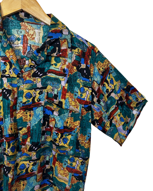Vintage 90s Painterly Brushstroke Print Shirt